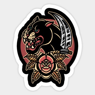 rose and panther tattoo Sticker